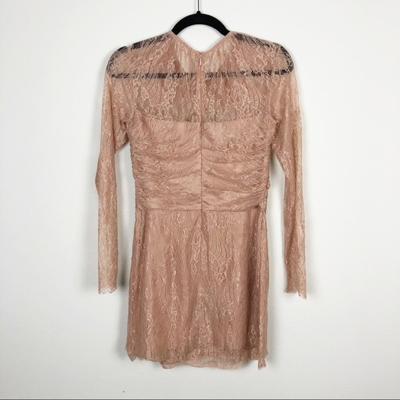 Alice McCall Not Your Girl Twist Sheer Lace Mini Dress Blush Pink Tan Cocktail - Picture 4 of 7